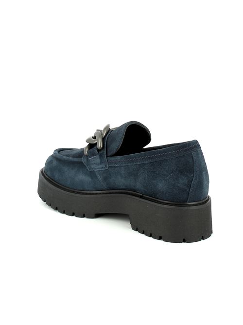 mocassino da donna in camoscio blu NERO GIARDINI | I205110D207